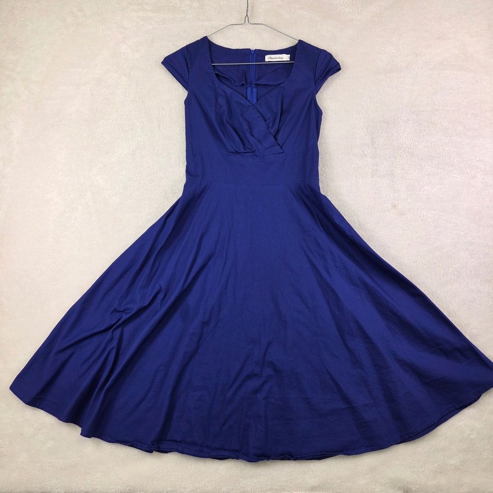 Bbonlinedress Royal Blue Vintage Style Fit and Flare Cocktail Dress XS Cobalt